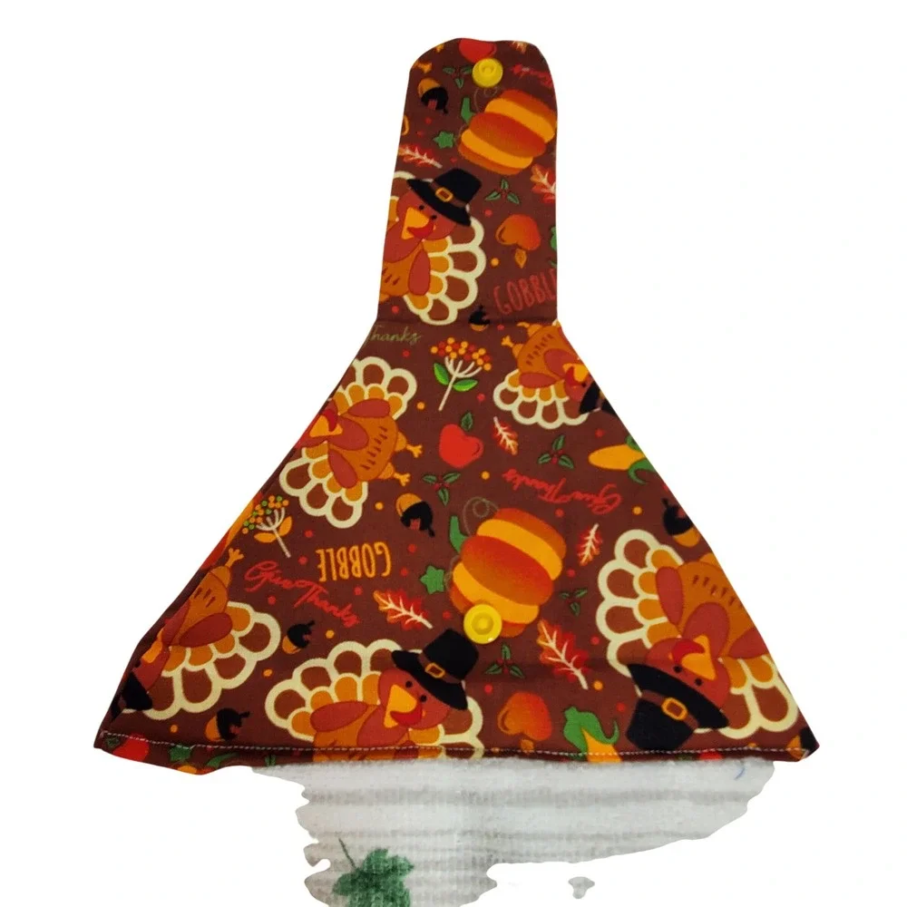 Handmade Thanksgiving Hanging Kitchen Towel Morning Pumpkin Turkey Fall Decor